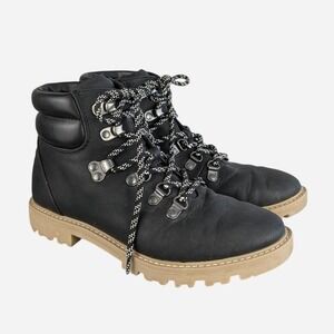 Universal Thread Tully Lace Up Hiker Boot Black Size 7.5